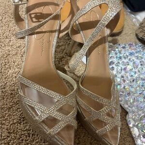 Jessica Simpson Glittering Gold Heels